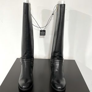 Low Heeled Black Knee High Boots